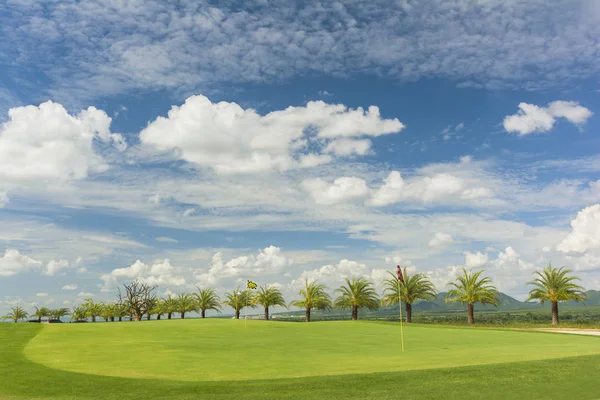 Teren Golf Bogat Gazon Verde Peisaj Frumos — Fotografie, imagine de stoc