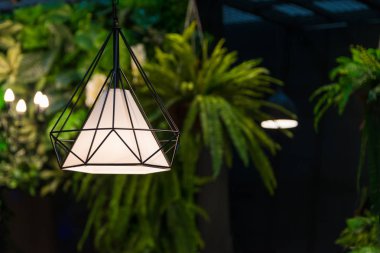 Modern siyah çelik yapı tavan lambası iç aydınlatma ampuller dekorasyon çağdaş