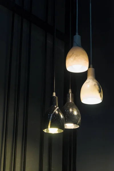 Belo Corte Mármore Moderno Com Textura Lâmpada Teto Lâmpadas Iluminação — Fotografia de Stock