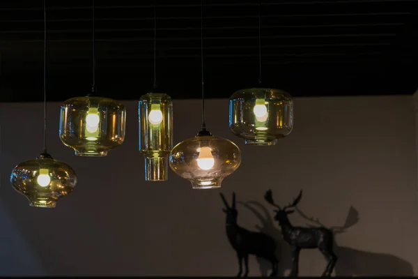 Modern Ceiling Lamp Interior Lighting Bulbs Decoration Contemporary — Stock Photo, Image