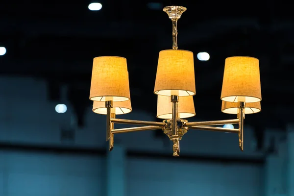 Modern Fabric Ceiling Lamp Interior Lighting Bulbs Decoration Contemporary — Stock Photo, Image