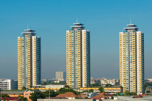 Lakás Otthoni Lakóépület Terület Zsúfolt Főváros Bangkokban Thaiföld — Stock Fotó