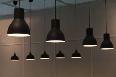 Siyah metal modern tavan lambası iç aydınlatma ampulleri dekorasyon çağdaş Grubu