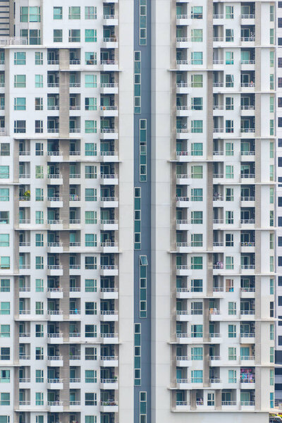 The apartment home residential building area in the crowded capital in Bangkok, Thailand