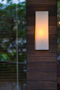 Cam ve ahşap duvar iç aydınlatma ampulleri dekorasyon çağdaş modern duvar lambası