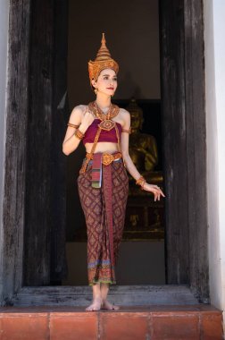 Tayland antika elbise antika kostüm güzel kadınlar