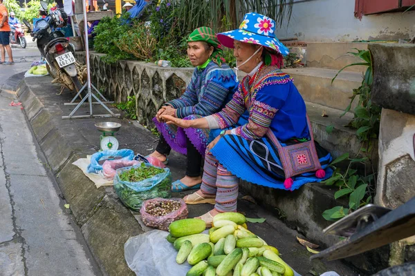 Bac Vietnam August 2019 Hmong Frauen Der Minderheit Sind Bunt — Stockfoto