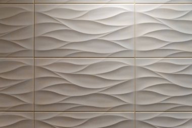 Arkaplan için çağdaş dalga desenli seramik duvar dekorasyon paneli