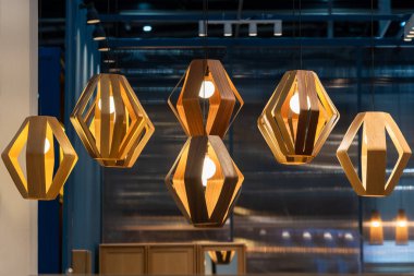 Modern tavan lambası seti ahşap iç aydınlatma ampulleri dekorasyonu çağdaş