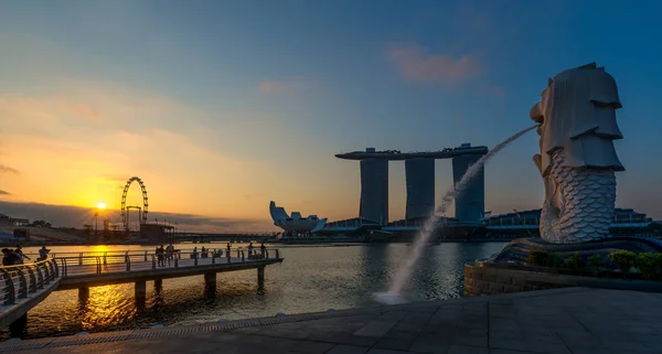 Singapore City Singapore Július 2018 Gyönyörű Táj Merlion Park Egyik — Stock Fotó