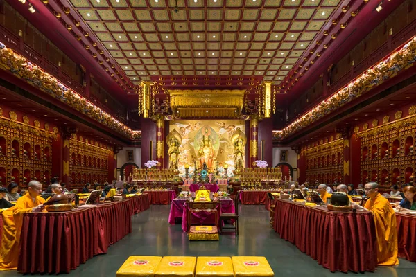 Singapur Temmuz 2018 Tang Hanedanı Mimari Tarzıyla Buda Dişi Kalıntısı — Stok fotoğraf