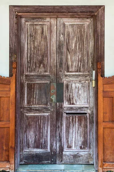 Antique Porta Madeira Velha Arquitetura Edifício Decoração — Fotografia de Stock