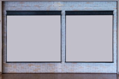 Taş tuğla duvar yüzey arka planında reklam için alanı olan çift çerçeve