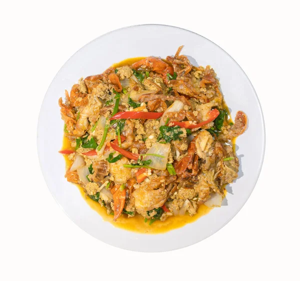 Червоний Кулінарний Порошок Stir Fried Soft Shell Crab Інгредієнти Приготування — стокове фото