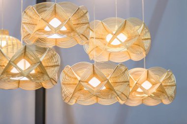Modern tavan lambaları ofis inşaatı ya da ev ve canlı akitecture dekorasyon modern konsept için rattan yapılmış