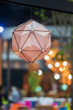 Modern bakır rengi tavan lambası lambası ampul geometri şekli ofis inşaatı veya ev ve canlı akitecture dekorasyonu çağdaş conseps için iç mimari