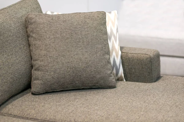 Earth Tones Color Pillow Brown Cushion Fabric Sofa Interior Home — Stock Photo, Image