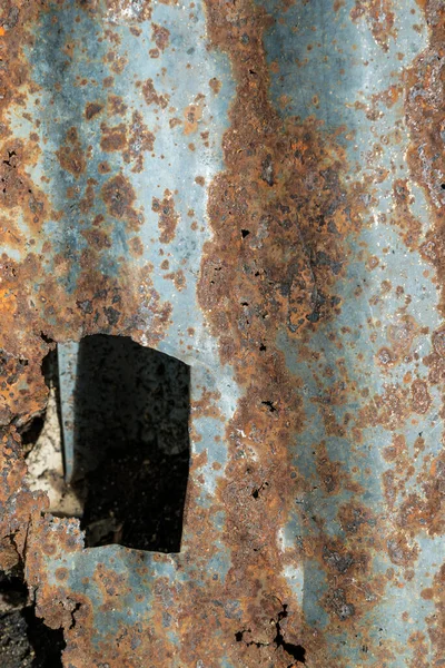 Old Rusty Zinc Wall Panel Rusty Texture Background Rusted Galvanized — Stock Photo, Image