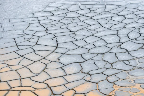 Krásný Podkladový Vzor Půdní Povrchové Trhliny Která Sedimentací Ložisek Minerálů — Stock fotografie