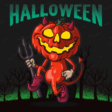 kabak şeytanı dans vektörü grafiği