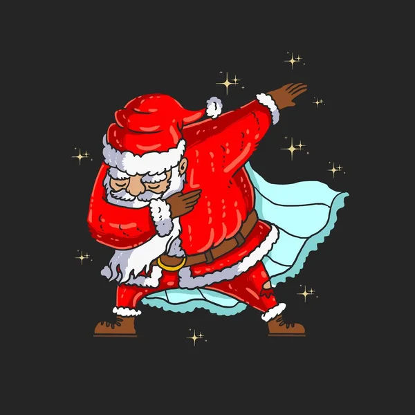 Lindo Santa Dabbing Danza Ilustración Vector Gráfico — Vector de stock