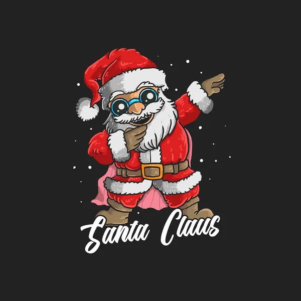 Cute Santa Claus Dabbing Dance Illustration Vector Graphic — 스톡 벡터