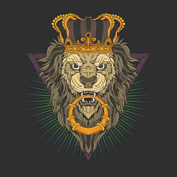 Tête Lion Illustration Vectorielle Graphique — Image vectorielle