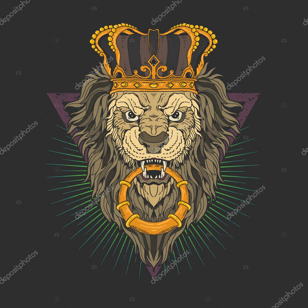 Lion head illustration vector graphic