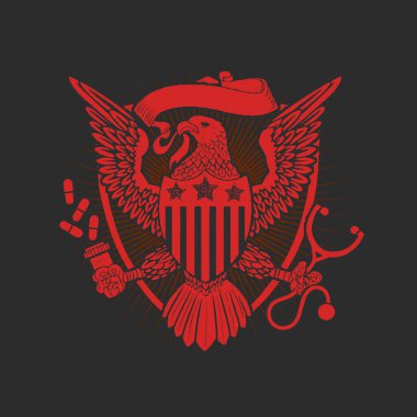 kartal tıbbı amblemi Amerikan sağlık hizmetleri sembolü