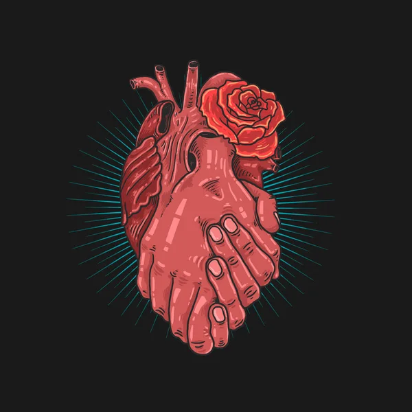 Ein Herz Zusammen Symbol Illustration — Stockvektor