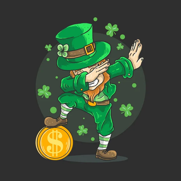 Niedlich Tupfenden Shamrock Patricks Day Feier — Stockvektor