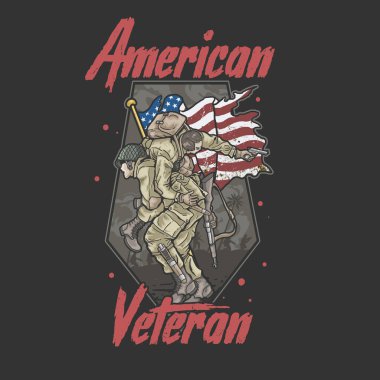 Amerikan Kardeşliği Ordu kıdemli illüstrasyon vektörü