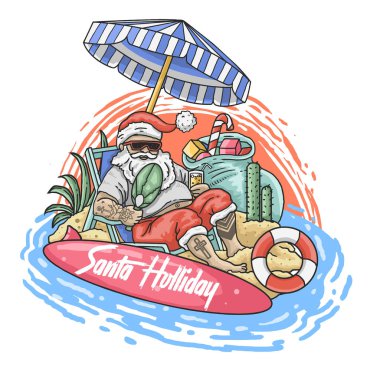 Noel Baba 'nın Holliday illüstrasyon vektörü