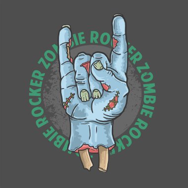 zombie rocker hand halloween illustration vector clipart