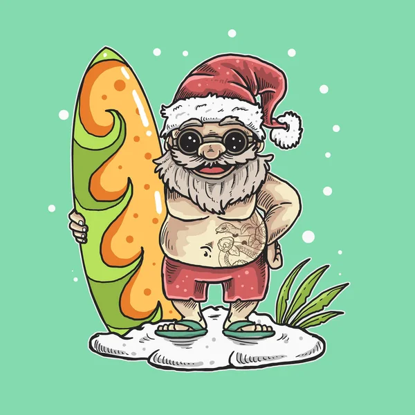 Noel Baba bayram illüstrasyon vektörünü sever