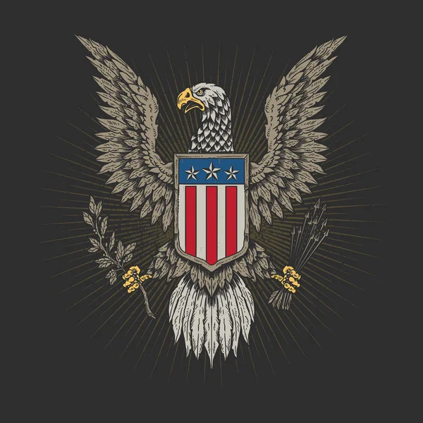 Amerikanska Veteran Emblem Tees Grafisk Illustration Vektor — Stock vektor