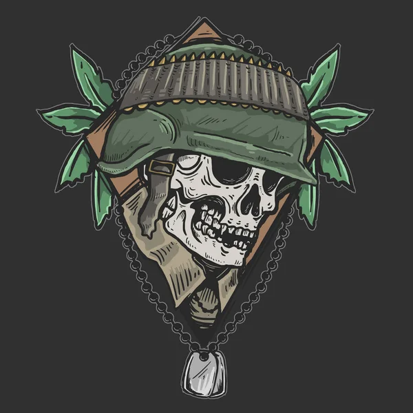 Totenkopf Veteran Armee Illustration Vektor — Stockvektor