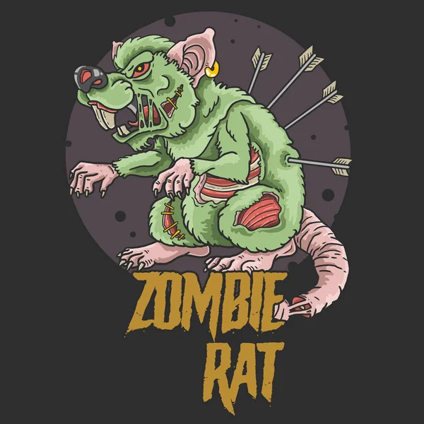 Zombie Råtta Mördare Illustration Vektor — Stock vektor