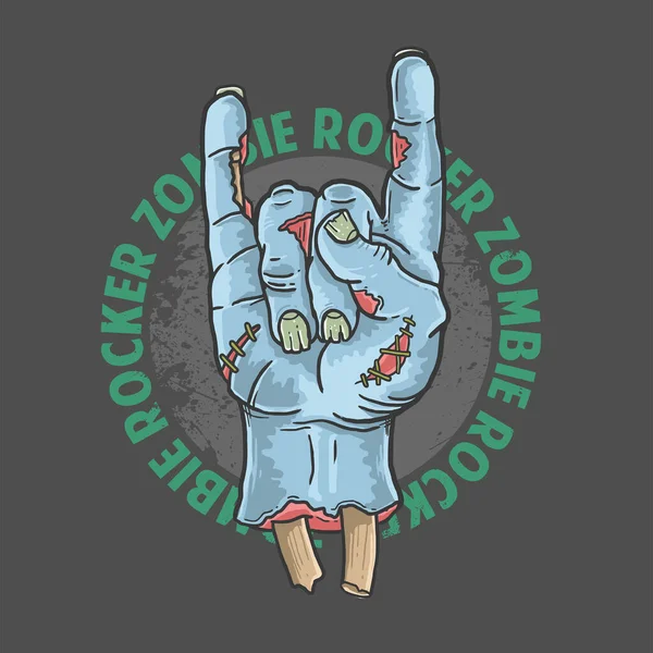 Zombie Rocker Hand Halloween Illustratie Vector — Stockvector