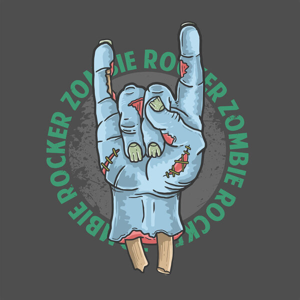 zombie rocker hand halloween illustration vector