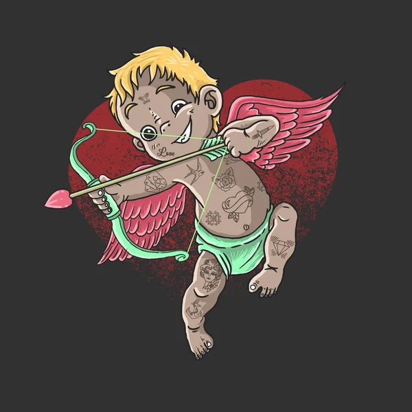 Valentine Χαρακτήρα Cupid Χαριτωμένο Άγγελος Εικονογράφηση Διάνυσμα Αγάπη — Διανυσματικό Αρχείο