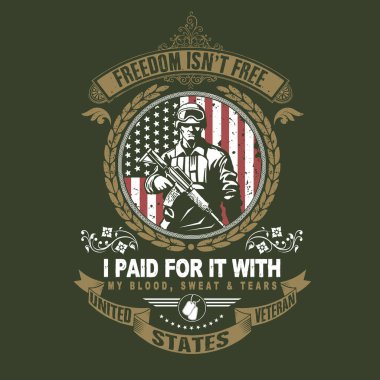 Amerikan emektar illüstrasyon vektörü grafiği