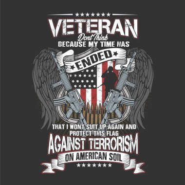 Amerikan emektar kanatları ve silah çizim vektörü