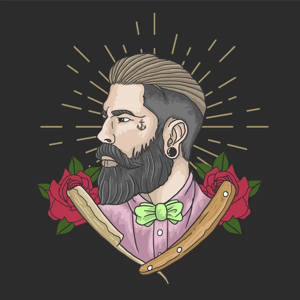 Gentleman Barber Illustration Vecteur — Image vectorielle
