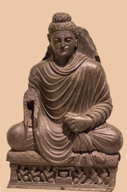 Hint mitolojisinden meditasyon Buddha arkeolojik heykel