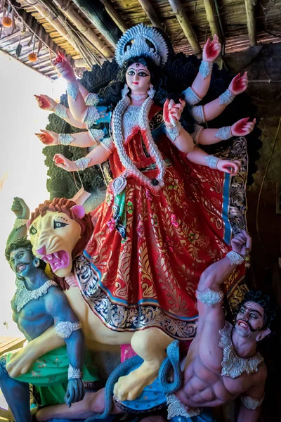 Durga Puja, also called Durgotsava, is an annual Hindu festival in the Indian subcontinent that reveres the goddess Durga decorated kumortuli, Kolkata, India