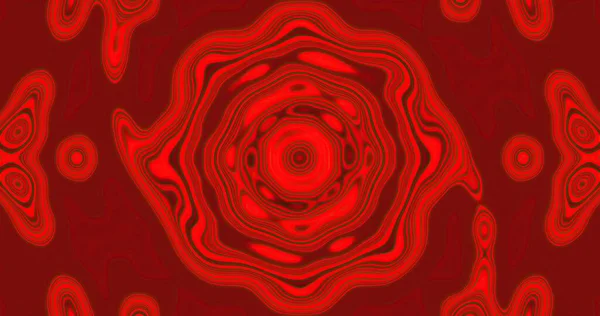 Parlak kırmızı sanat eserleri büyüleyici dairesel bir tasarım yaratan dönen desenler içerir. Canlı renkler gözleri çekiyor ve hareket ve derinlik hissi uyandırıyor..