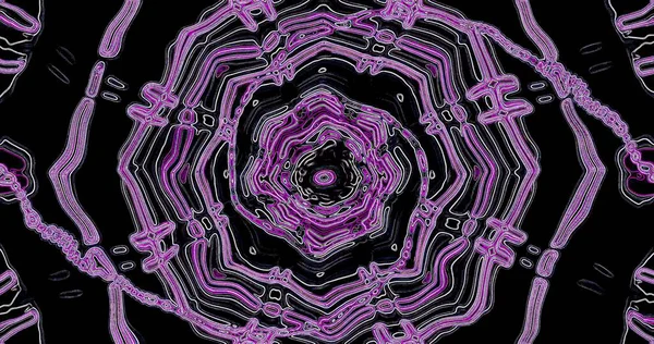 Canlı, soyut bir tasarım, siyah bir arkaplana karşı pembe tonlarda dönen desenler içerir. Sanat eserleri bir derinlik ve hareket yanılsaması yaratarak izleyicinin dikkatini çekiyor..