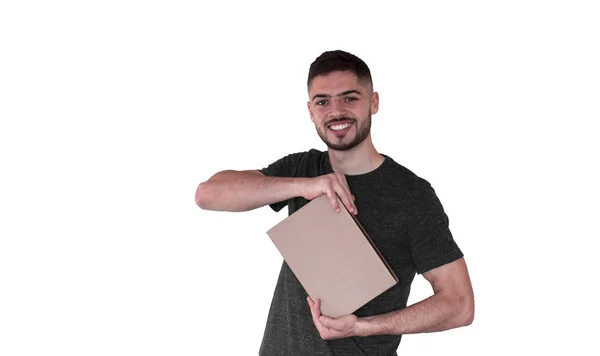 Delivery Concept Portrait Man Box — Stock Photo, Image