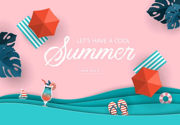 Venta de verano Banner Diseño — Archivo Imágenes Vectoriales